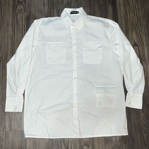 Pretty little thing white button down shirt/dress